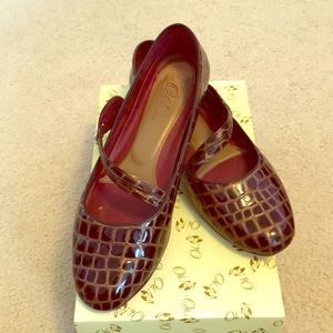 Croc Embossed Asymmetrical  Mary Janes